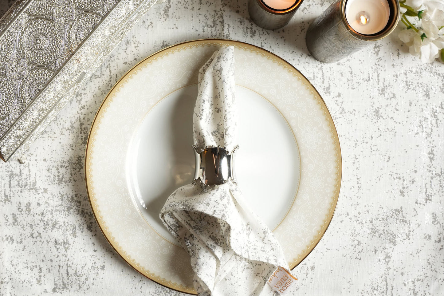 Silver Foil Linen Set