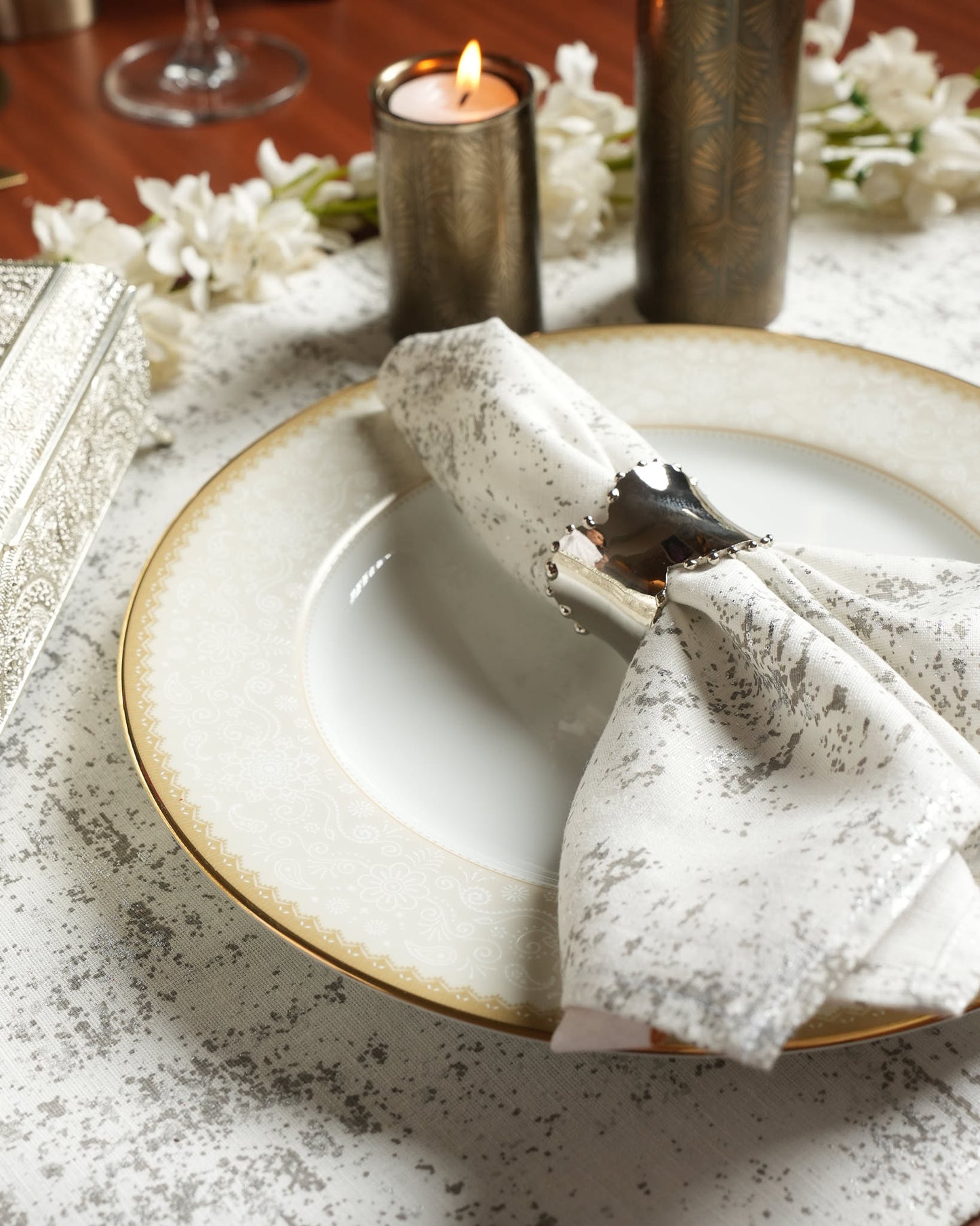 Silver Foil Linen Set